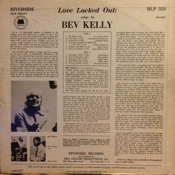 Bev Kelly : Love Locked Out (LP, Album, RE)