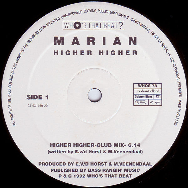 Marian (2) : Higher Higher (12")