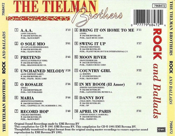 Tielman Brothers : Rock And Ballads (CD, Comp)