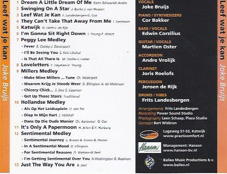 Joke Bruijs : Leef Wat Je Kan (CD, Album, Promo)