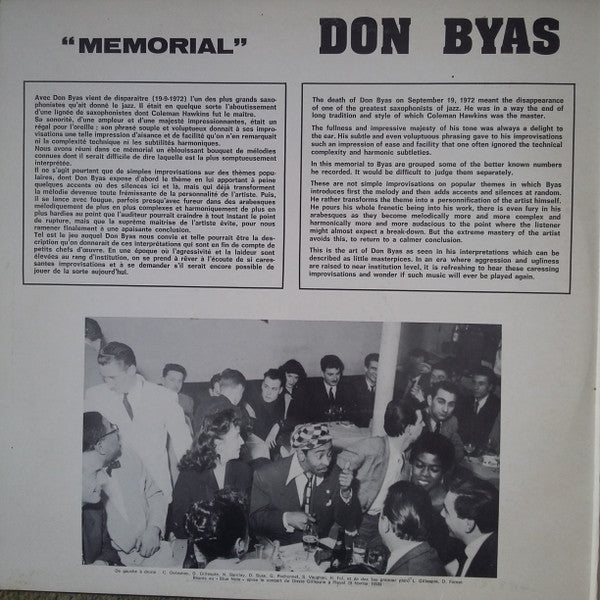 Don Byas : "Memorial" (2xLP, Comp)