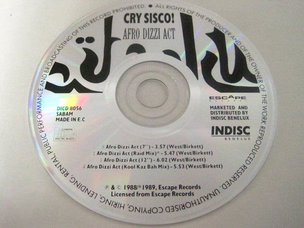 Cry Sisco! : Afro Dizzi Act (CD, Maxi)
