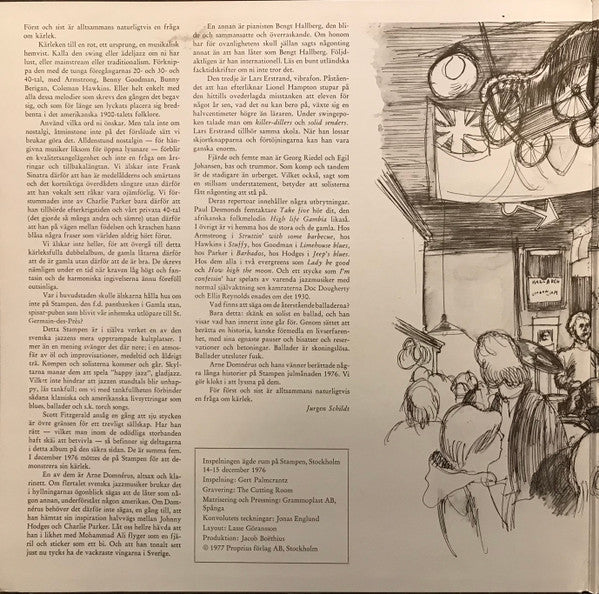 Arne Domnérus, Bengt Hallberg, Georg Riedel, Egil Johansen + Lars Erstrand : Jazz At The Pawnshop (2xLP, Album, Gat)