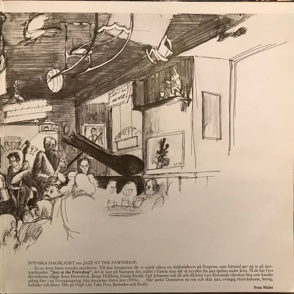 Arne Domnérus, Bengt Hallberg, Georg Riedel, Egil Johansen + Lars Erstrand : Jazz At The Pawnshop (2xLP, Album, Gat)