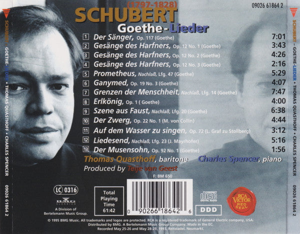 Franz Schubert, Thomas Quasthoff, Charles Spencer (2) : Goethe-Lieder (CD)