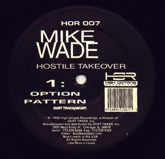 Mike Wade : Hostile Takeover (12")