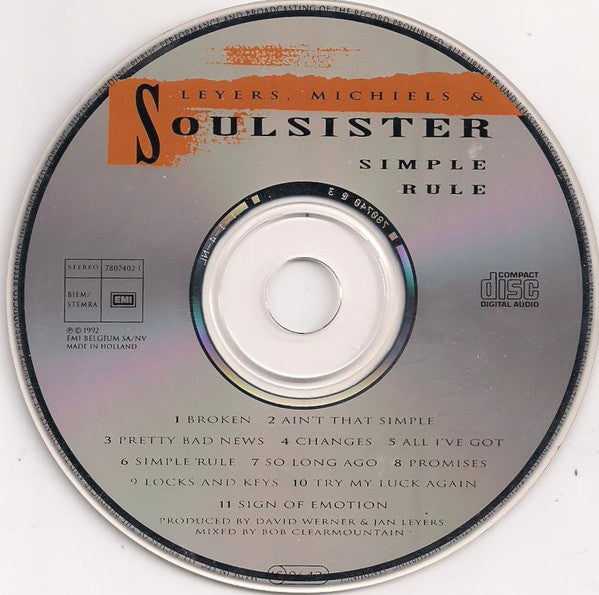 Soulsister : Simple Rule (CD, Album)