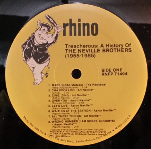 The Neville Brothers : Treacherous: A History Of The Neville Brothers (1955 -1985) (2xLP, Comp, Rai)