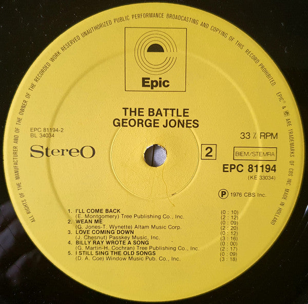 George Jones (2) : The Battle (LP, Album)
