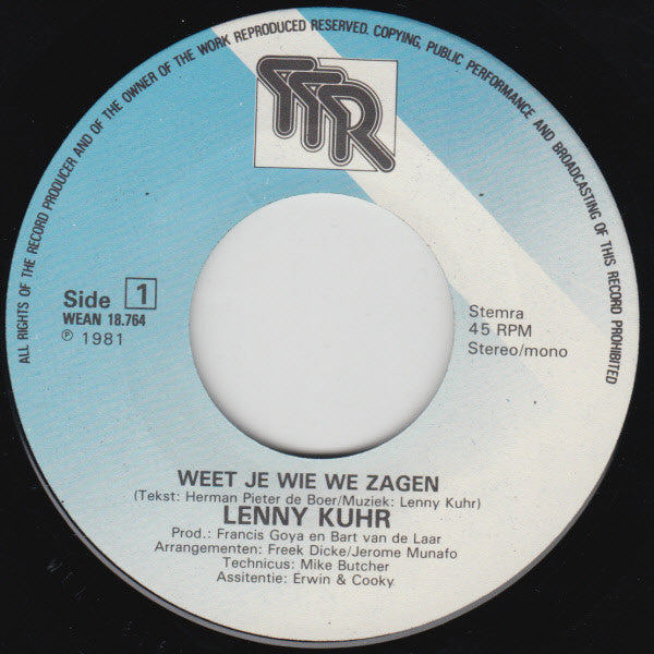 Lenny Kuhr : Weet Je Wie We Zagen (7", Single)