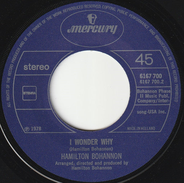 Hamilton Bohannon : Let's Start The Dance (7", Single)