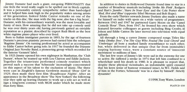 Jimmy Durante : The Ultimate Collection (CD, Comp)