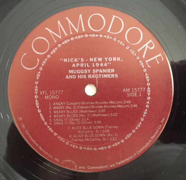 Muggsy Spanier And His Ragtimers : Nick's-New York, April, 1944 (LP, Album, Mono)