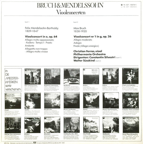 Felix Mendelssohn-Bartholdy, Christian Ferras, Philharmonia Orchestra, Walter Susskind ‧ Constantin Silvestri : Violinkonzerte (LP, Comp)