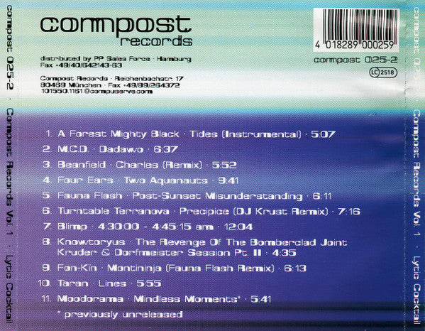 Various : Compost Records Vol. 1 - Lytic Cocktail (CD, Comp)