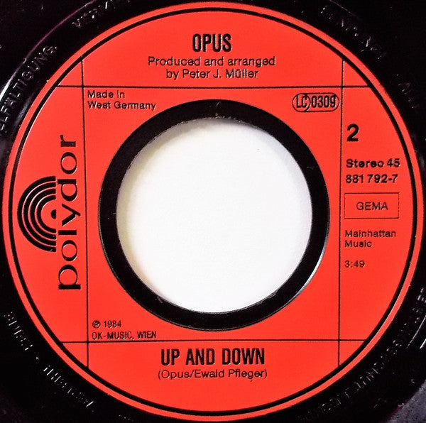 Opus : Live Is Life (7", Single)