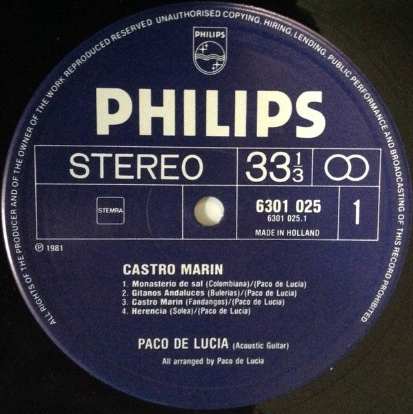 Paco de Lucía : Castro Marin (LP, Album)