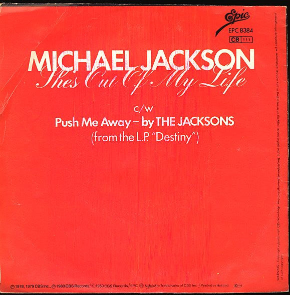 Michael Jackson : She's Out Of My Life (7", Single)