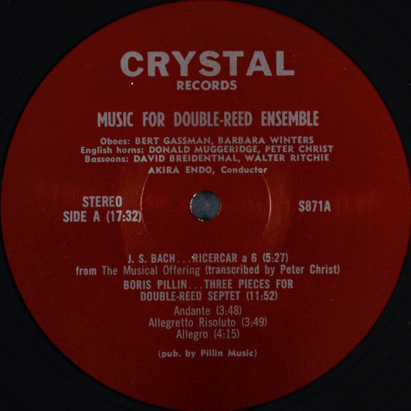 George Heussentamm, Georg Friedrich Händel, Boris Pillin, Johann Sebastian Bach : English Horns, Oboes, Bassoons, Contra-Bassoons Play Music For Double Reed Ensemble (LP)
