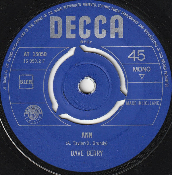 Dave Berry : Mama (7", Single, Mono)