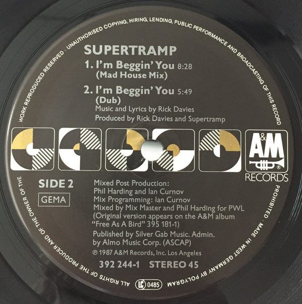 Supertramp : I'm Beggin' You (12")