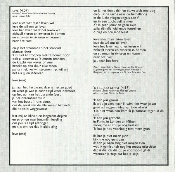 Lenny Kuhr : Oeverloze Liefde (CD, Album)