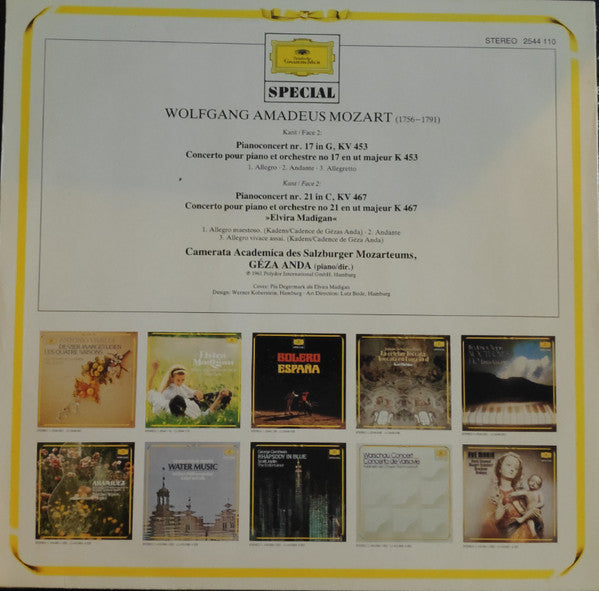 Wolfgang Amadeus Mozart - Camerata Academica Salzburg, Géza Anda : Klavierkonzerte · Piano Concertos - G-Dur / In G Major / KV 453 · C-Dur / In C Major / KV 467 (LP, Album)