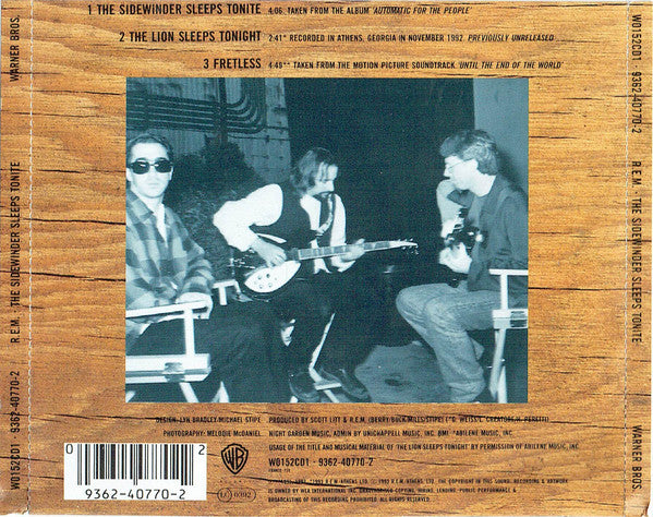 R.E.M. : The Sidewinder Sleeps Tonite (CD, Single, CD1)