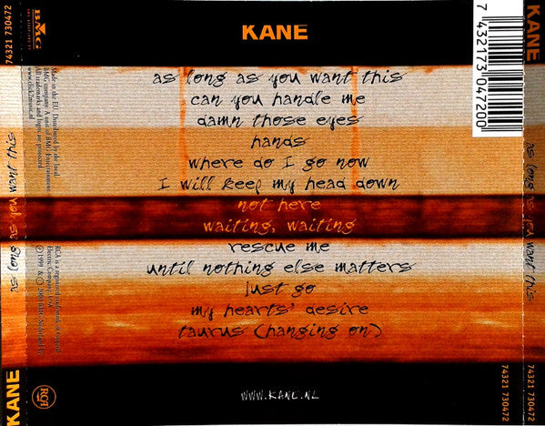 Kane (2) : As Long As You Want This (CD, Album)