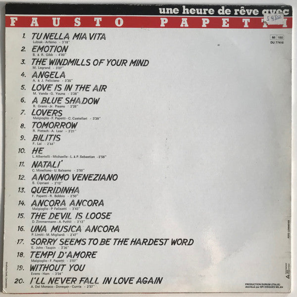 Fausto Papetti : Une Heure De Musique Avec Fausto Papetti (LP, Comp)