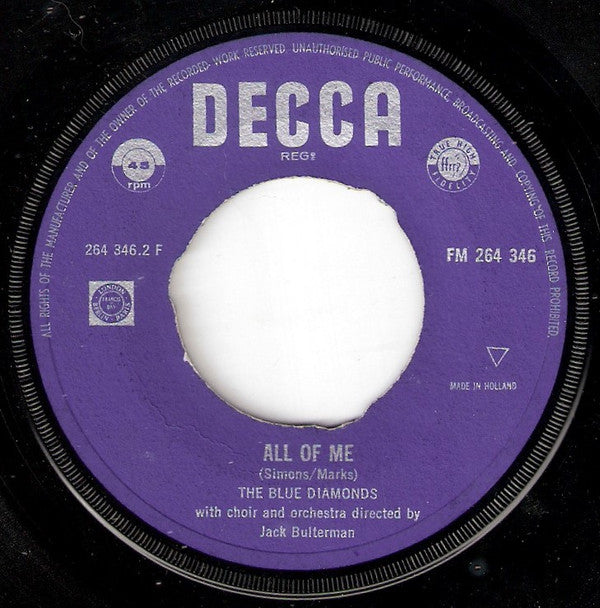 The Blue Diamonds : Ramona / All Of Me (7", Single, Mono)