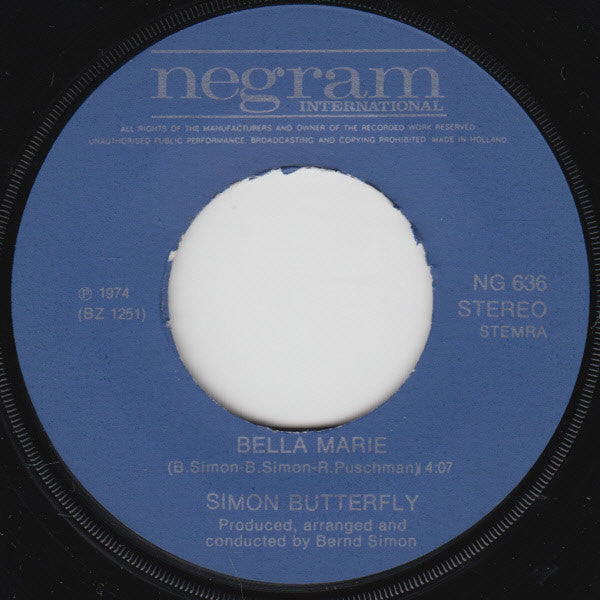 Simon Butterfly : Bella Marie (7", Single)