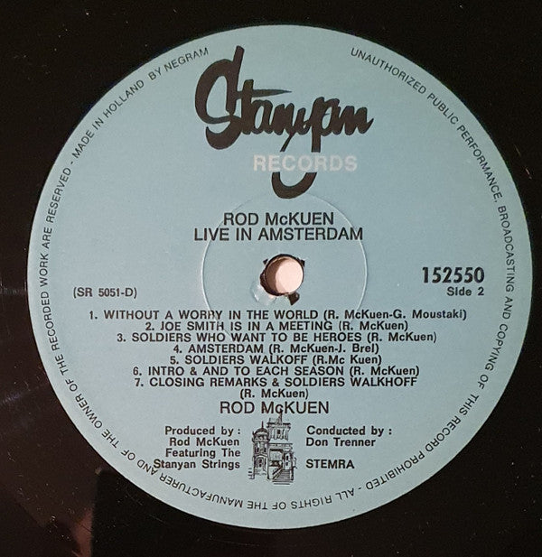 Rod McKuen : Live In Amsterdam (LP, Album)