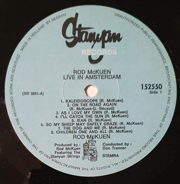 Rod McKuen : Live In Amsterdam (LP, Album)