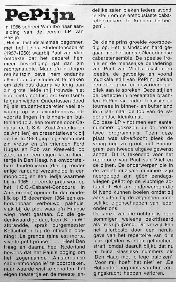 Cabaret Pepijn : Cabaret PePijn (LP, Album, RE)
