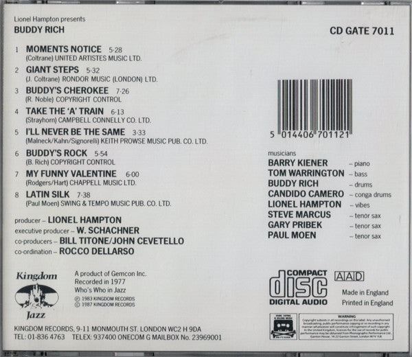 Buddy Rich : Lionel Hampton Presents Buddy Rich (CD, Album, RE)