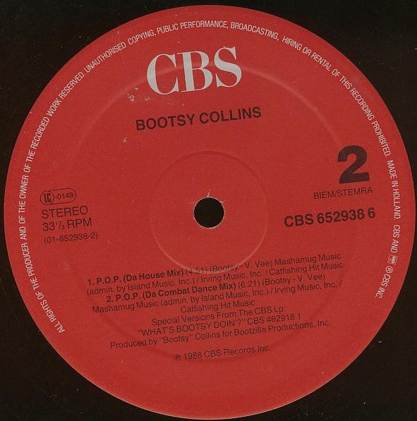 Bootsy Collins : Party On Plastic (12", Maxi)