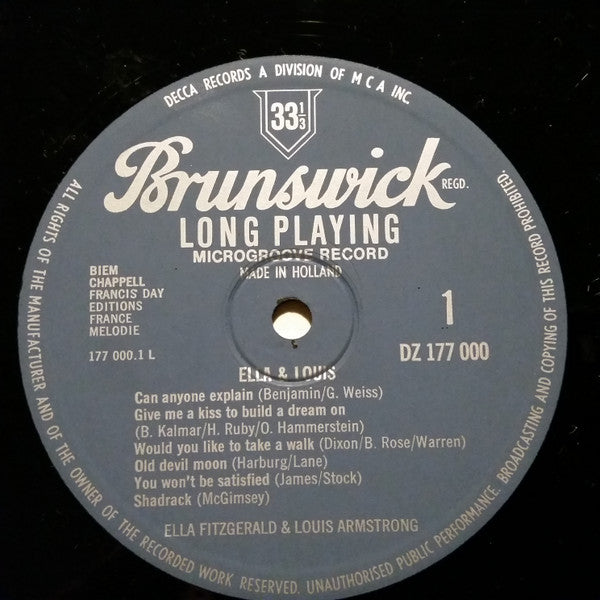 Ella Fitzgerald & Louis Armstrong : Ella & Louis (LP, Comp)