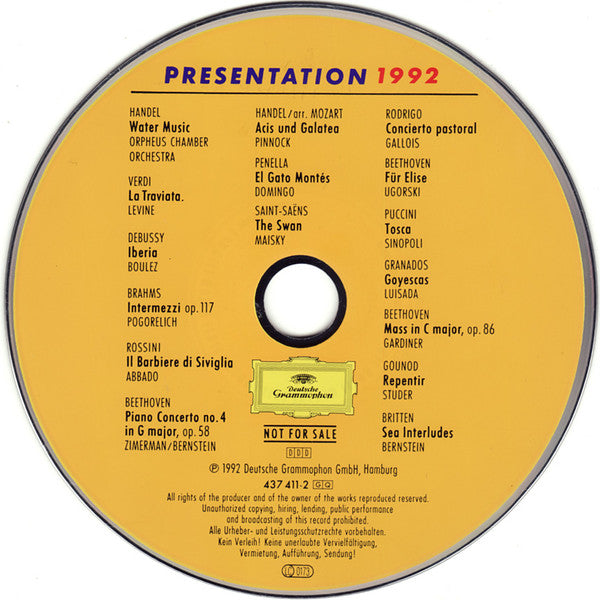 Various : Presentation 1992 (CD, Comp, Promo)