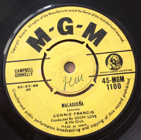 Connie Francis : My Heart Has A Mind Of Its Own (7", Single)