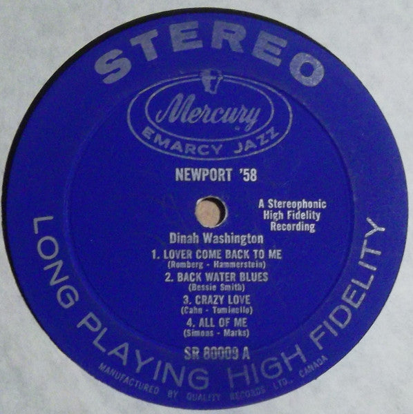 Dinah Washington / Terry Gibbs / Max Roach / Don Elliott : Newport '58 (LP, Album)