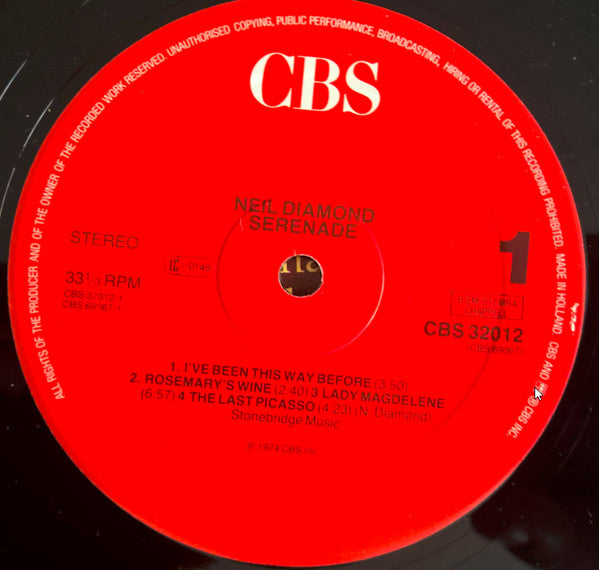 Neil Diamond : Serenade (LP, Album, RE)