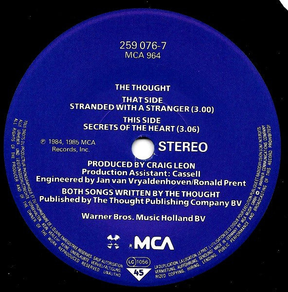 The Thought : Stranded With A Stranger (7", Single)