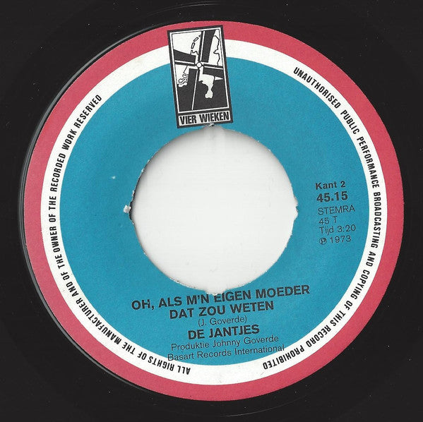 De Jantjes (2) : Toedeloe (7", Single)