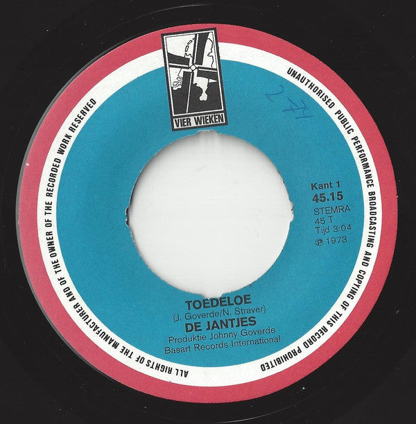 De Jantjes (2) : Toedeloe (7", Single)