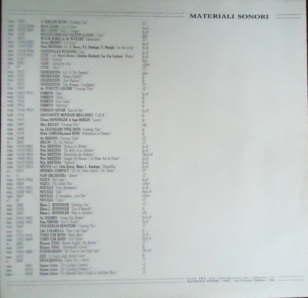 The Durutti Column : Greetings Three (12", RE, Lam)