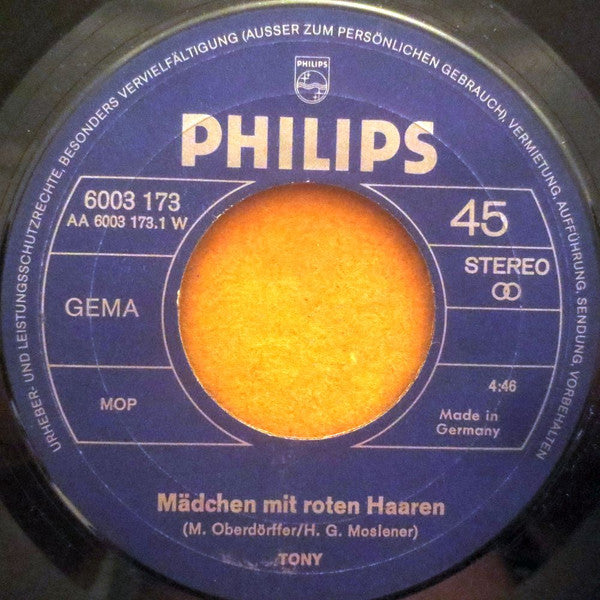 Tony (9) : Mädchen Mit Roten Haaren (7", Single)