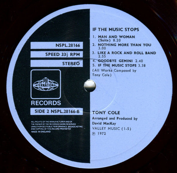 Tony Cole : If The Music Stops (LP, Album)
