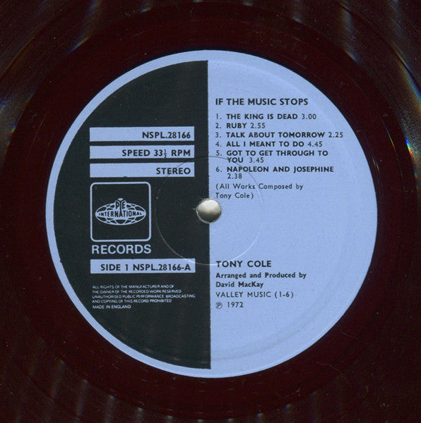 Tony Cole : If The Music Stops (LP, Album)
