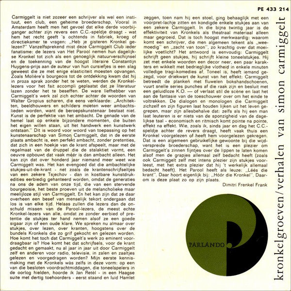 Simon Carmiggelt - Kees Brusse : Kronkelgroeven (Kees Brusse Leest Verhalen Van Simon Carmiggelt) (7", Single)